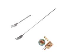 Forchette allungabili in acciaio inossidabile da 2 pezzi, forchetta telescopica regolabile da 8,7 a 25,4 pollici per frutta, dessert, barbecue, cena, frutta, manico allungabile