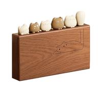 Forchette da dessert | 6 Pezzi di Simpatiche Forchettine - Forchette da Antipasto con Manico a Forma di Gatto e Supporto in Legno,per frutta, anguria, salumi, formaggio, torta, insalata