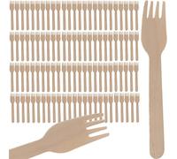 Forchette in legno monouso ecologica Posate in legno 100 pezzi Posate in legno Posate Biodegradabile posate Monouso Forchette usa e getta Posate stoviglie