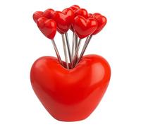 Forchette per antipasti, a forma di cuore, 10 utensili in acciaio inox per piccoli morsi, spiedini riutilizzabili in metallo con finitura lucida, forniture per catering, strumento da dessert per