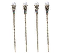 forchette per capelli classiche, pin per capelli i 4 pezzi di bacchette for capelli cinesi vintage con perle e strass for donne, set di forcine for capelli da sposa, leggere e robuste for feste, balli