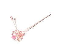 forchette per capelli classiche, pin per capelli i Antica forcina cinese vintage for capelli con doppio fiore e nappa, moda femminile(Pink)