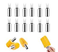 Forchette per mais in acciaio inossidabile, supporto per pannocchie, spiedini per pannocchie, forchette per frutta, cibo, forchette per mais, forchette per mais, utensili da cucina per barbecue
