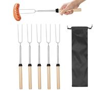 Forchette per Tostare Marshmallow, Bastoncini per Arrostire Marshmallow, Forchetta da Barbecue Allungabile, Forchette Estensibili BBQ, Lunghezza Piegata 30.5 CM, Lunghezza Non Ripiegata 80.5 CM