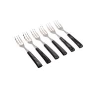 Forchettine da Dolce set da 6 pezzi GIADA in acciaio inox 18/10 manico in metacrilato spessore 2,5 mm colorato nero nero