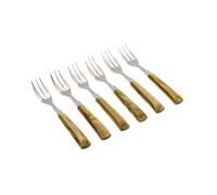 Forchettine da Dolce set da 6 pezzi GIADA in acciaio inox 18/10 manico in metacrilato spessore 2,5 mm colorato verde oliva verde
