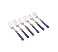 Forchettine da Dolce set da 6 pezzi PENELOPE in acciaio inox 18/10 manico in metacrilato spessore 2,5 mm colorato blu blu