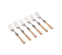 Forchettine da Dolce set da 6 pezzi PENELOPE in acciaio inox 18/10 manico in metacrilato spessore 2,5 mm colorato champagne champagne
