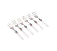 Forchettine da Dolce set da 6 pezzi PENELOPE in acciaio inox 18/10 manico in metacrilato spessore 2,5 mm colorato bianco bianco