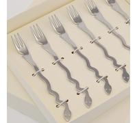 Forchettine Dessert & Party Temptation 15,5 cm 6 Pezzi inox Lucido in confezione Bomboniera inox lucido