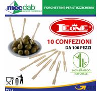 Forchettine In Legno Di Bamboo Naturale 1000 Pezzi Leone Per Stuzzichini