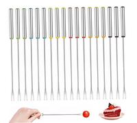 FORCHI FONDUE 18PCS 18, 5 pollici bastoncini di fonduta in acciaio inossidabile colorato con manico a manico set di formaggio facile da pulire per forcelle di fonduta barbecue al cioccolato