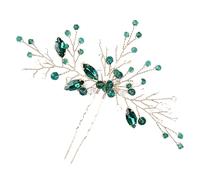 Forcina a U con Cristalli Verde Smeraldo per Sposa 1 Pezzo