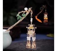 Forcina Cinese, Bastoncini for Capelli, Forcina Stile Antico Palazzo Cinese Lanterna Bastoncini for Capelli Forchette Retro Fiore di Loto Nappa Copricapo for Le Donne G (Colore : P) (Colore : H)(Color