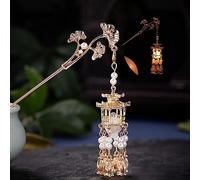 Forcina Cinese, Bastoncini for Capelli, Forcina Stile Antico Palazzo Cinese Lanterna Bastoncini for Capelli Forchette Retro Fiore di Loto Nappa Copricapo for Le Donne G (Colore : P) (Colore : H)(Color