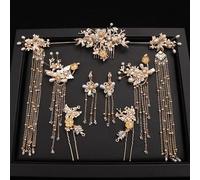 Forcina cinese tradizionale Pettini for capelli in oro Accessori for capelli da sposa Fascia for capelli Copricapo Copricapo da sposa Copricapo