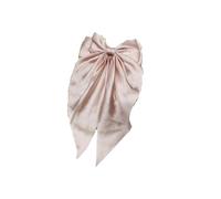 Forcina con fiocco in nastro grande in raso, forcina in tinta unita, accessori for capelli(Champagne pink)