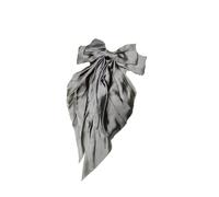 Forcina con fiocco in nastro grande in raso, forcina in tinta unita, accessori for capelli(Grey)