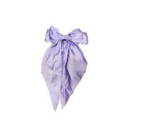 Forcina con fiocco in nastro grande in raso, forcina in tinta unita, accessori for capelli(Light purple)
