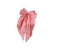 Forcina con fiocco in nastro grande in raso, forcina in tinta unita, accessori for capelli(Watermelon powder)