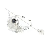Forcina for capelli, 1 Set copricapo for corona di capelli Hanfu Accessorio for capelli della dinastia Han Forcina tradizionale cinese bastoncini for capelli cinesi con finiture in perle (Color : Sil