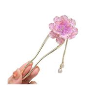 Forcina for capelli a forma di U con nappa rosa for donna, forcina di alta qualità for accessori for capelli retrò alla moda e personalizzati(Color-02)