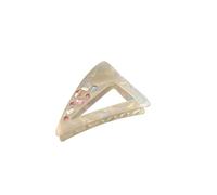 Forcina for capelli color crema tempestata di diamanti da donna, forcina for capelli, forcina for capelli pigra(Triangle gripper 7.6cm)