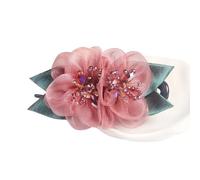 Forcina for capelli con fermaglio for capelli, accessori for capelli, filato di seta, fiore bicolore, fermaglio for capelli a molla, coda di cavallo, forcina for capelli, fermaglio orizzontale(Taropur