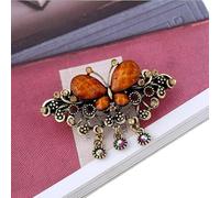 Forcina for capelli con nappa e clip laterale a farfalla vintage con diamanti - Accessori for capelli con strass for donna(Champagne)