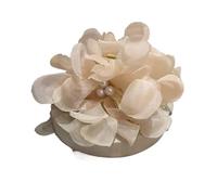 Forcina for capelli con perle a forma di fiore for donna - Elegante fermaglio for capelli con disco posteriore a forma di squalo for acconciature alla moda(Beige)
