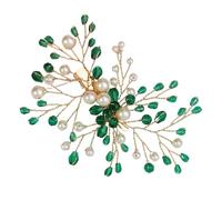 Forcina for capelli da sposa con perla di cristallo fatta a mano, fermaglio laterale for capelli da sposa(green)