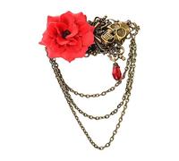 Forcina per capelli a forma di teschio con rosa, spilla vintage steampunk da donna, multifunzionale, vintage, steampunk, da indossare tutti i giorni, serate fuori e appuntamenti