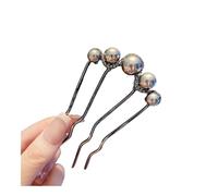 Forcina per capelli alla moda a forma di U con strass e perle finte, pettine per capelli in lega di zinco per feste, vacanze e uso quotidiano per ragazze (nero)