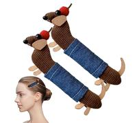 Forcina per capelli bassotto, molletta per capelli bassotto,Set di 2 clip per frangia laterale | clip con frangia laterale, adorabile clip con artiglio per cani, elegante 10 cm per donne, adolescenti