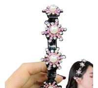 Forcina per capelli con clip | Fasce per capelli creative a doppio strato treccia intrecciata | Fasce a forcina multicolore con strass per danza, matrimonio, incontri