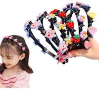 Forcina per capelli con dolce principessa, cerchietto a doppio strato con clip, per capelli alla moda, con doppia frangia, per donne e ragazze (C, 11 cm)