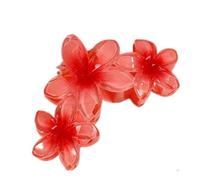 Forcina per capelli da donna e ragazza, 11 cm, caramelle, 3 fiori, carino, grande, rosso T