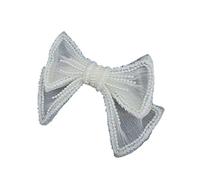 Forcina per capelli da sposa con perle fiocco per ragazze balletcore fiocco per concorso ballo di fine anno principessa accessori per capelli puntelli scena