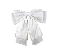 Forcina per capelli da sposa con perle fiocco per ragazze balletcore fiocco per concorso ballo di fine anno principessa accessori per capelli puntelli scena