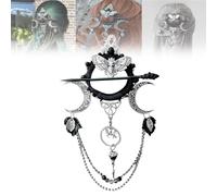 Forcina per capelli fatta a mano con la dea della notte, accessorio alla moda scura, forcine pagane fantasy, per cosplay di Halloween, forcina per capelli dall'aspetto stregone, accessori per capelli