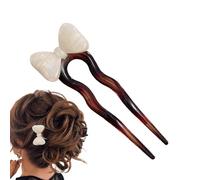 Forcina per capelli francese - Forcina francese | Forcina per capelli | Bastoncino per capelli | Forcina per capelli da donna con papillon | Forcella per capelli con a U per donna