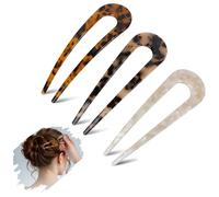 Forcina per capelli francese in metallo per donna - Accessori per capelli dorati a forma di U,forcine per capelli grandi,forcine francesi per tutti i tipi di capelli,fermagli per chignon,trecce(crema)