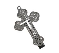 Forcina Per Capelli In Metallo Metallizzato Con Croci Intagliate Unisex Accessorio Creativo Punk Argento L'uso Quotidiano Accessorio Croci Stile Hypocore