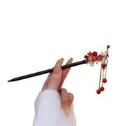 Forcina per capelli rossa multiuso con frangia con rosa rossa (stile 03)
