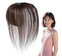 Forcina per capelli veri da donna, capelli umani veri clip in frangia, copertura corona Wipsy Clip On Bang, design facile a clip, forma morbida frangia non facile da rompere 25 cm per le donne