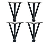 Forcina regolabile in metallo, set di 4 pezzi fai da te moderno divano letto mobile tavolino piedi impermeabile antiruggine nero 40 cm/15,7 pollici gambe robuste ed eleganti tornanti per mobili