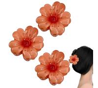 Forcine A Artiglio Con Fiori,3 Pezzi di per lo Styling e le Acconciature | Forcine Hawaiane Per Le Vacanze - Per Ragazze Fidanzata Sorella Figlia Madre E Lei