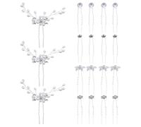 Forcine Chioma Sposa U a Forma di Fiore e 23 Pezzi | Argento, Ferro Artificiali, per Eventi e Cerimonie, Stile Elegante per Ragazze e Spose