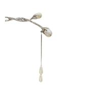 Forcine cinesi, Copricapo in stile antico con perle e nappa in metallo, forcina for capelli cinese Hanfu, accessori for capelli, bianco
