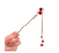 Forcine Con Nappa Bastone for capelli con nappa e foglia di ginkgo, accessorio for cinese Hanfu, inserto for fata, forcina for, bacchetta, gioielli antichi for ragazze, chignon, tiara(Color3)